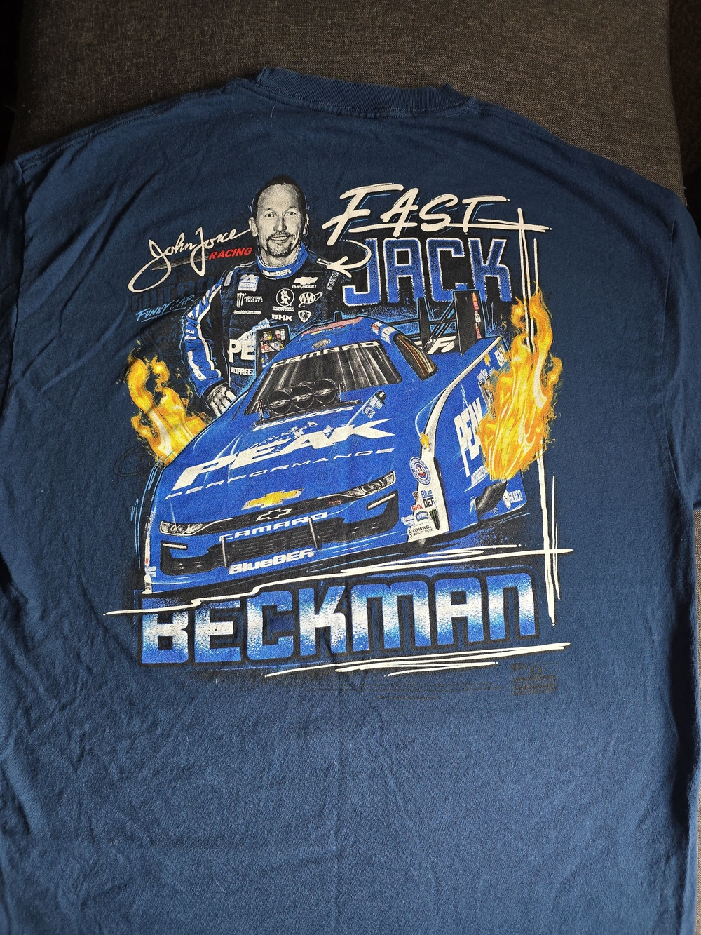 Jack Beckman Blue Graphic T-Shirt 2 Sided With Autograph
